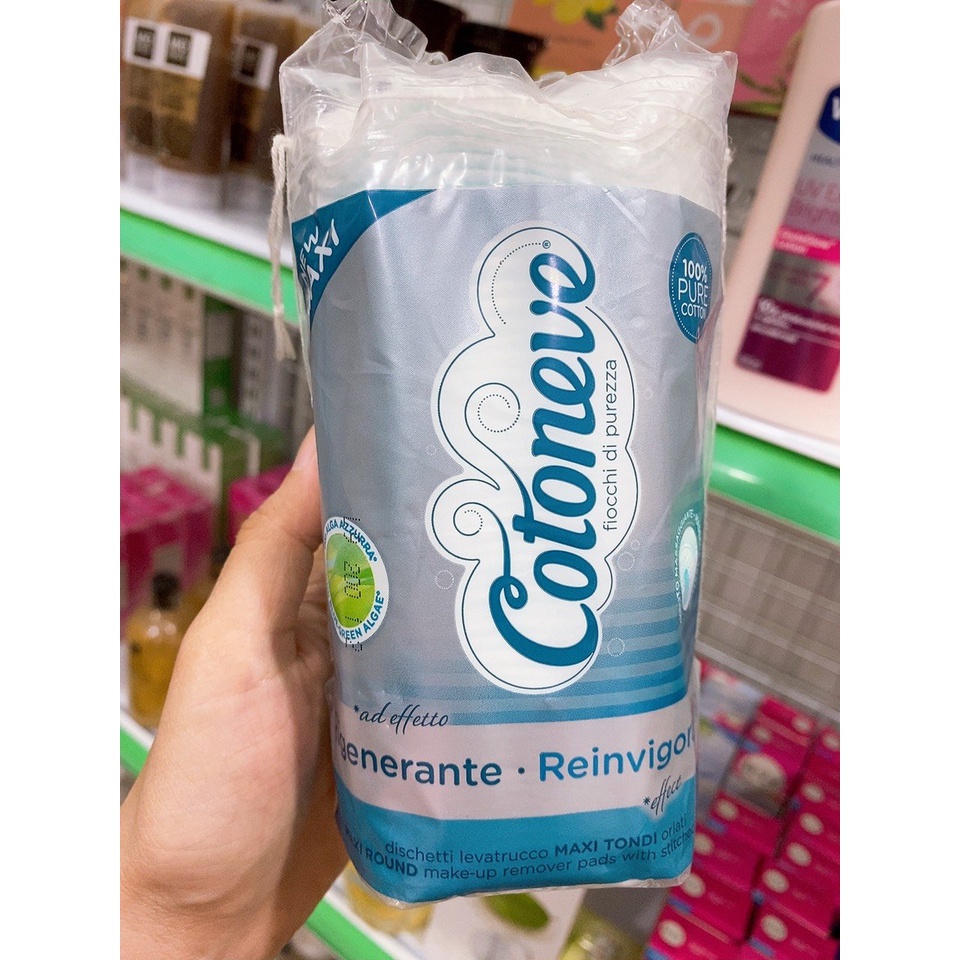 Bông Tẩy Trang MAXI 2 Trong 1 COTONEVE (Tinh Chất Tảo Diệp Lục) 50 Miếng