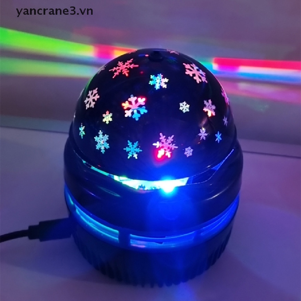 Đèn Led Usb RGB Xoay Tròn Tạo Hiệu Ứng Biểu Tượng DJ Disco Cho Xe Hơi