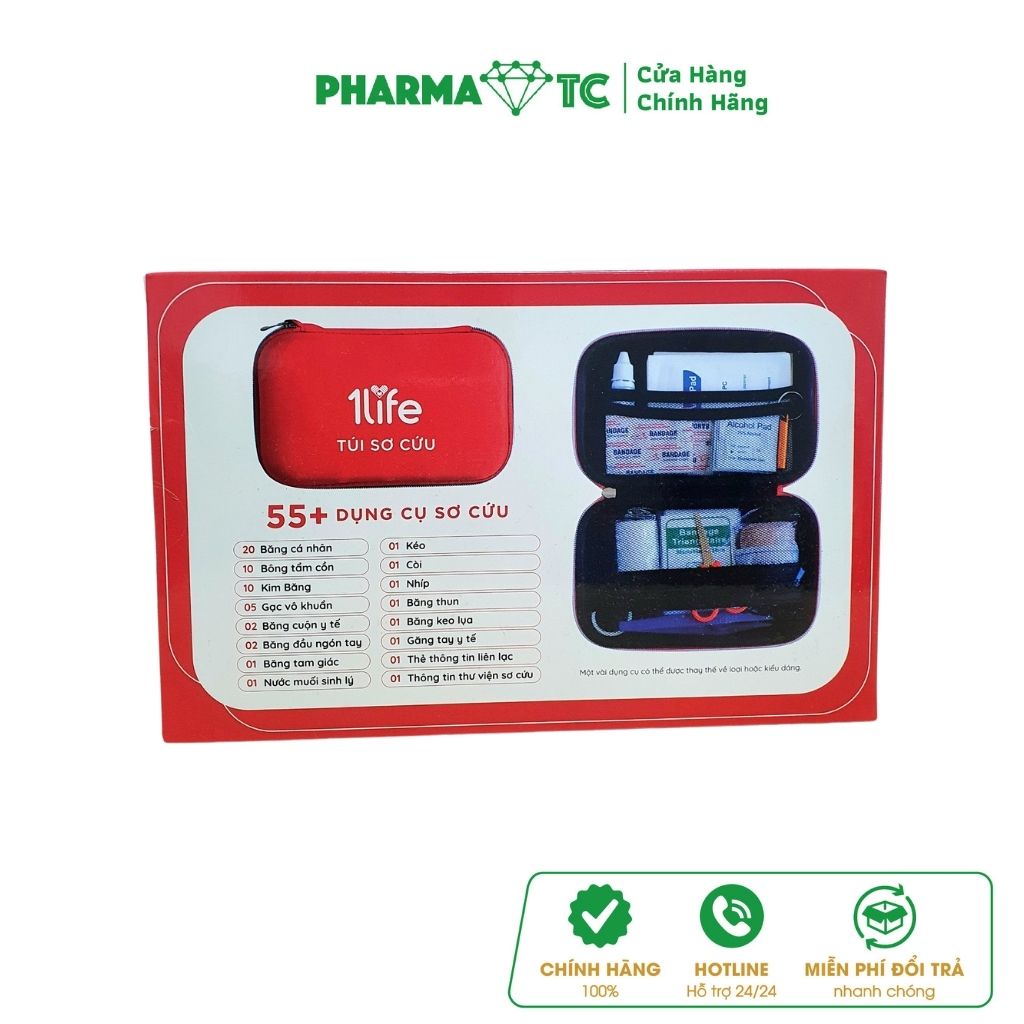 Túi sơ cứu y tế 1life - 55 món - PharmaOTC