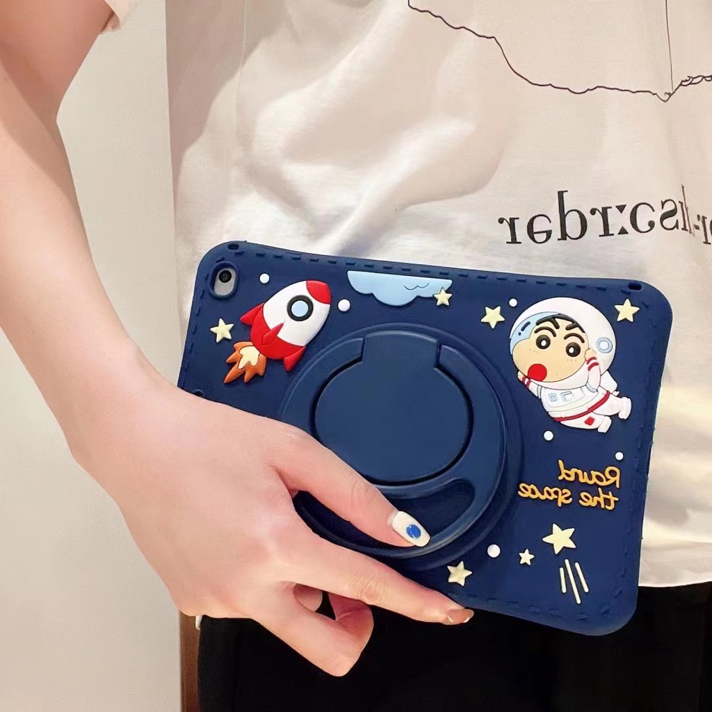 Bao Da Máy Tính Bảng Xoay 360 Độ Cho iPad 10.2-inch 9 / 8 / 7 10th Mini Air 1 2 3 Air 4 5 iPad Pro 2020 Mini 6°- Ốp Điện Thoại Silicon Hình Phi Hành Gia Hoạt Hình Có Giá Đỡ Xoay Được Cho Tay Cầm