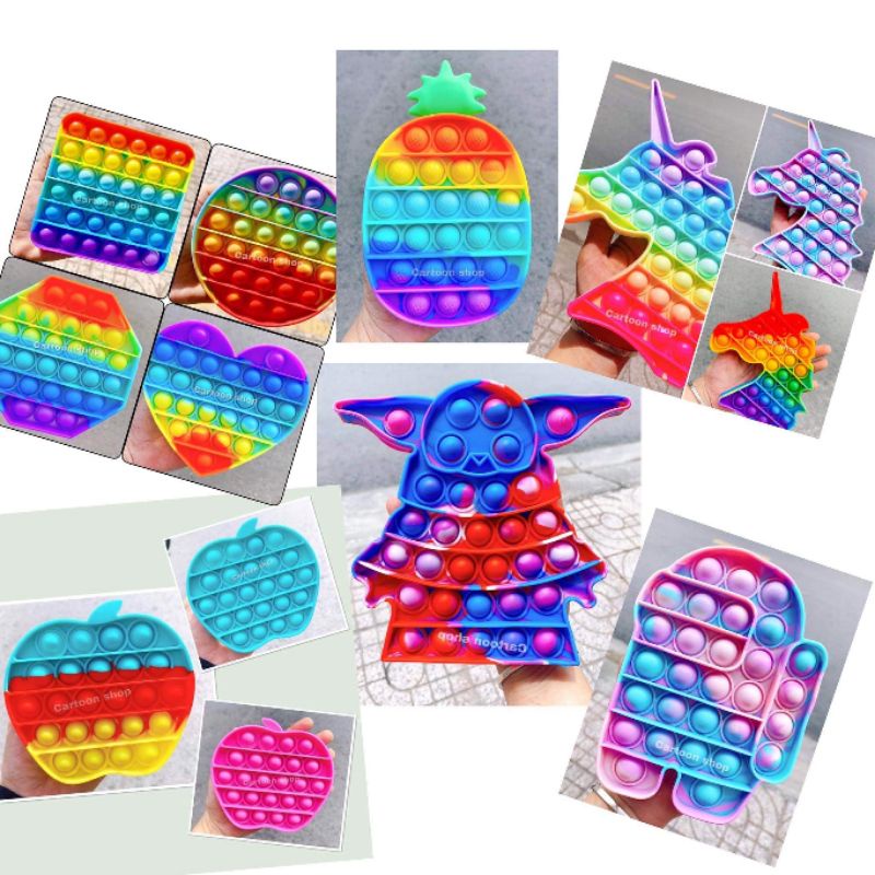 (SẴN HÀNG) POP IT TIKTOK 2021 pop it fidget toy rainbow đồ chơi bóp bong bóng xả stress giảm căng thẳng