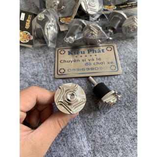 Gù Tay lái INOX Salaya 5 cạnh Xoáy gắn được tất cả dòng xe