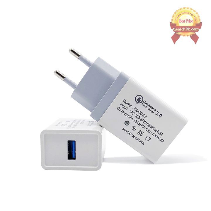 Củ sạc nhanh Qualcom QC3.0 Quick Charge 18W | Adapter sạc 3A