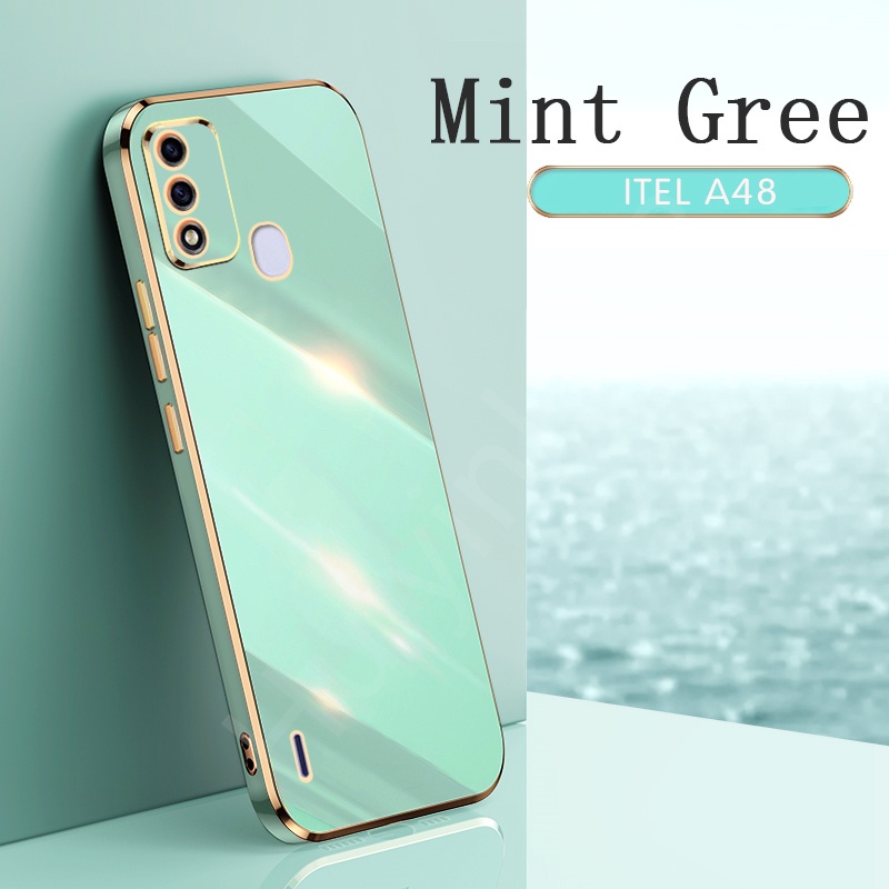 Ốp Lưng Mạ Điện Viền Vàng Cho ITEL A48