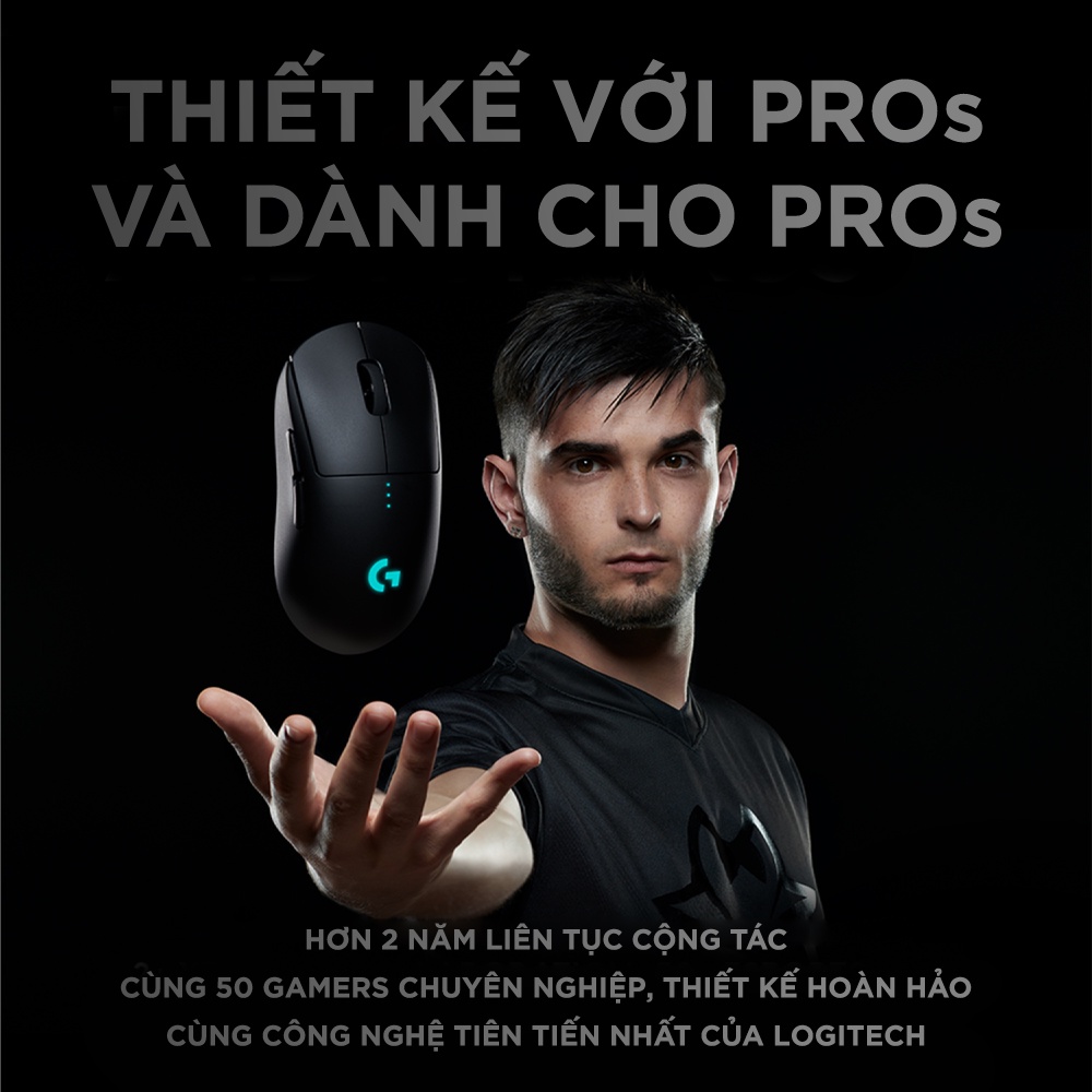 [Mã ELLOGIWL5 giảm 10% đơn 500K] Chuột game không dây Logitech G Pro Wireless - Nhẹ, cảm biến Hero 25k, RGB Lightsync