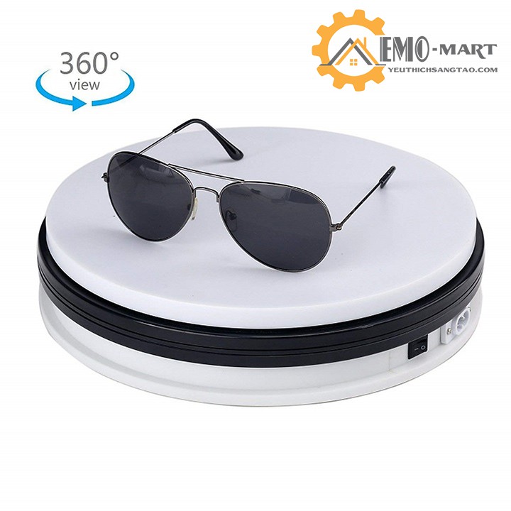 Bàn Xoay Trưng Bày Sản Phẩm Cỡ Lớn 🍀 BH 12 Tháng 🍀 Dùng Điện 220V, Chịu Tải Trọng Đến 40Kg, Nhựa ABS Cao Cấp