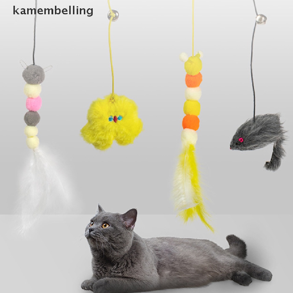 Kamembelling Đồ Chơi Tương Tác Tự Dính Hình Sâu Bướm Có Dây Treo Cửa Cho Mèo Cưng