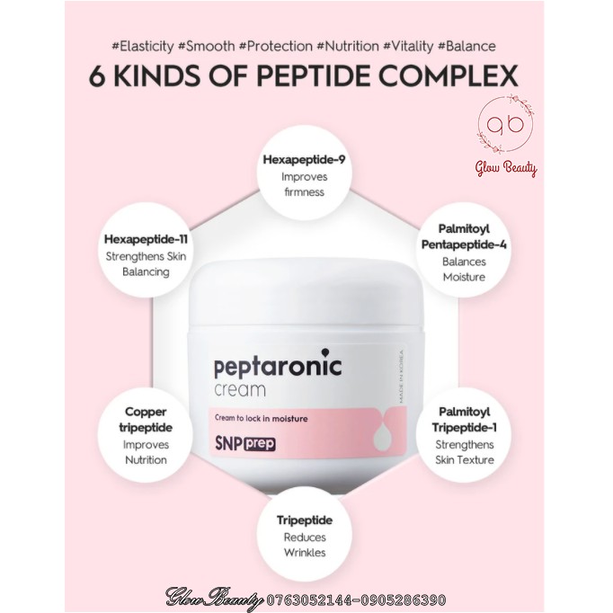 Kem dưỡng ẩm sâu cấp nước tái tạo SNP Prep Peptaronic Cream 55ml