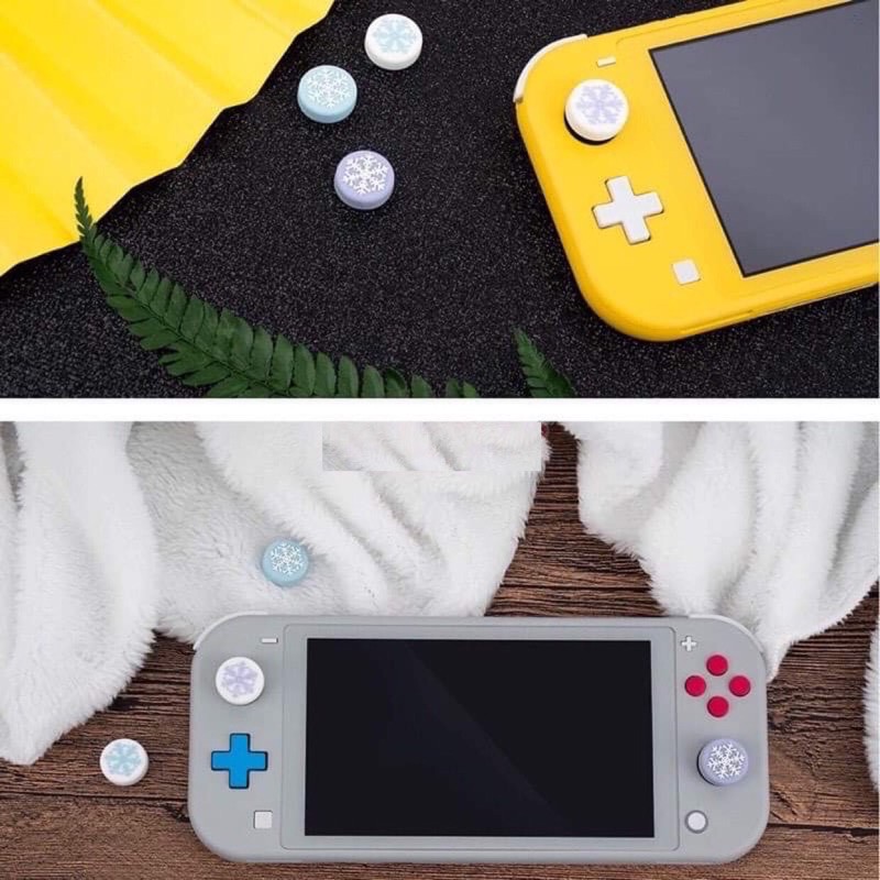 Bộ 4 núm bọc analog hình Bông Tuyết thương hiệu cao cấp Geekshare cho Joy-Con - Nintendo Switch và Nintendo Switch Lite