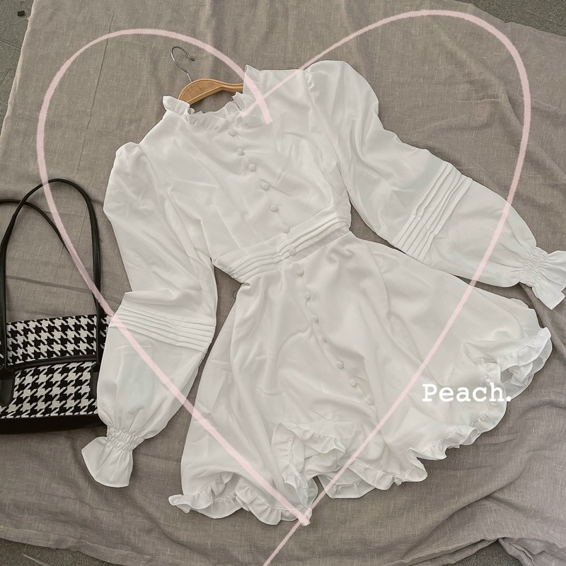 váy bèo tay dài nút bọc