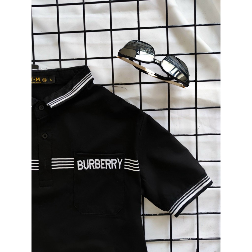 KT Store - Áo thun Nam Polo vải cotton cao cấp ngắn tay phối viền sọc, in chữ sang trọng lịch lãm | BigBuy360 - bigbuy360.vn