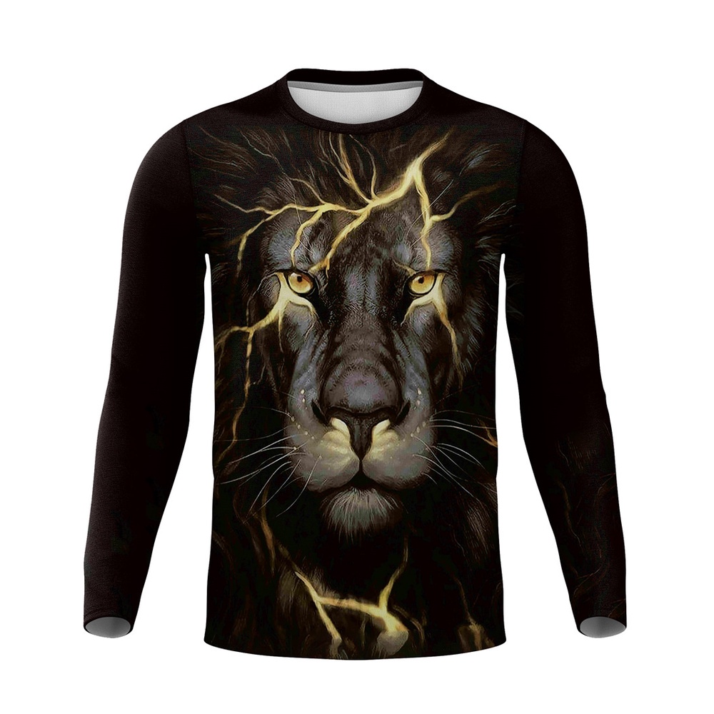 Áo nam Tay Dài In Hình Sư Tử / Hổ 3d Vui Nhộn