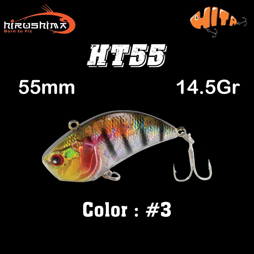 Mồi lure câu cá lóc, cá lăng Hirushima HT55 14.5gram Hita lure phân phối chính hãng
