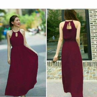 đầm maxi yếm (cổ yếm ,hai dây)