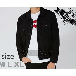 Levis Áo Khoác Jean Màu Đen Thời Trang Cá Tính