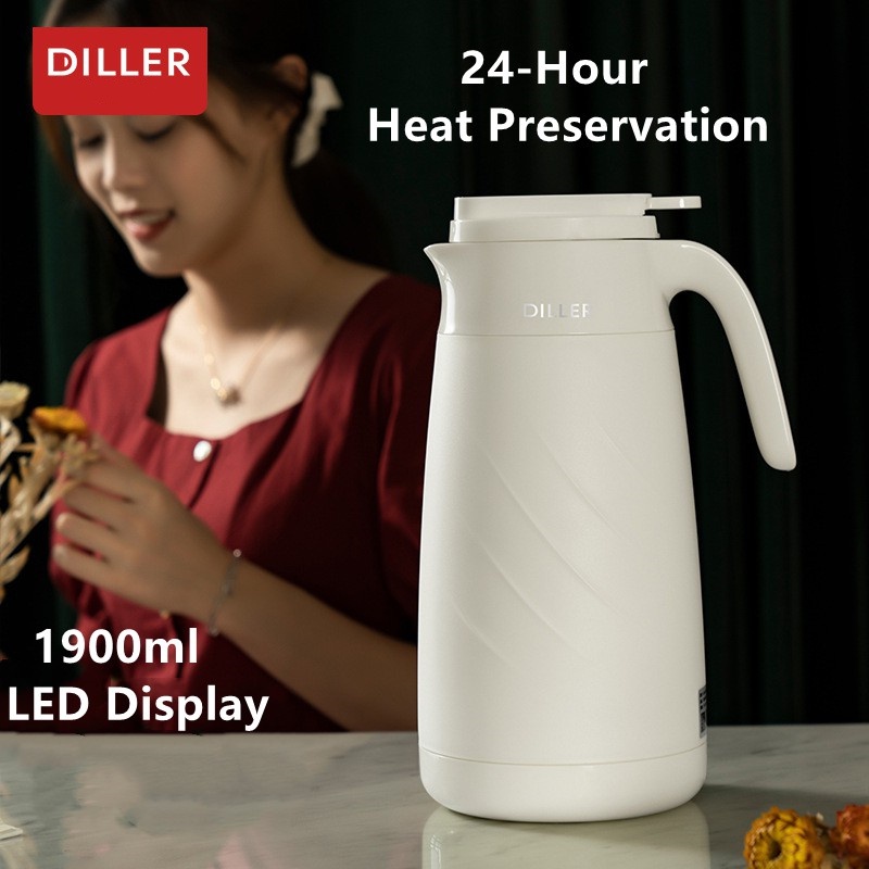 Bình đun Diller MLH8972 thép không gỉ hiển thị đèn LED giữ nhiệt (1900ml)