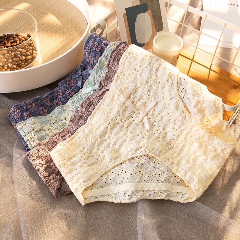 QUẦN LÓT COTTON VẢI NHÚN THÊU HOA MS1790