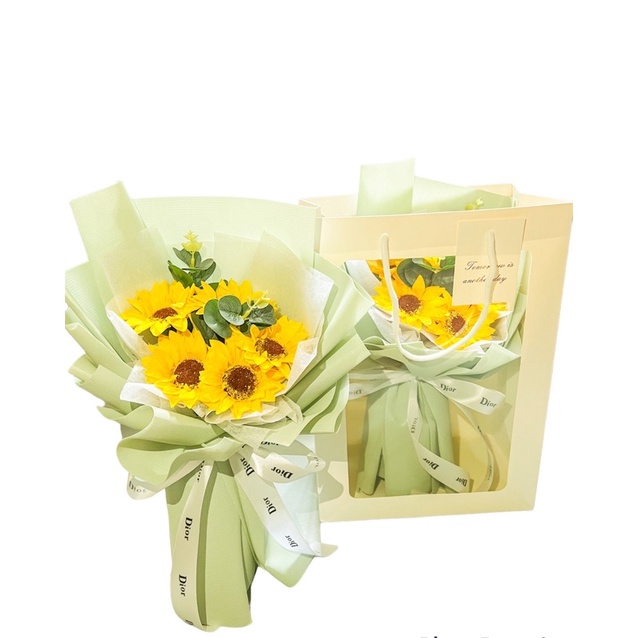 🌻Bó hoa sáp hướng dương tặng lễ tốt nghiệp, 8/3, 20/10,20/11, sinh nhật siêu xinh🌻, tặng kèm túi và thiệp
