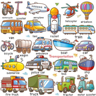 decal dán tường tiếng anh phương tiện giao thông