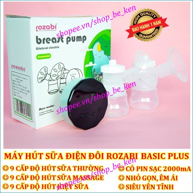 (Bảo hành 12 tháng) Máy hút sữa điện đôi có tích pin sạc - Rozabi Basic Plus, Fatzbaby Chorus 2 - FB1182MX