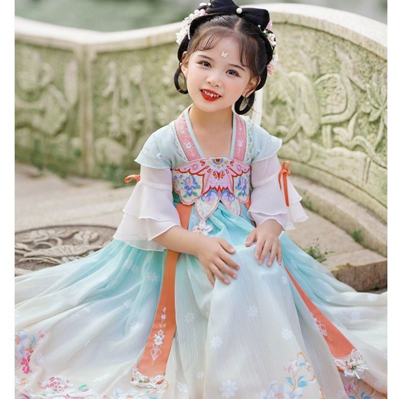 Đầm Hán Phục Phong Cách Trung Hoa Xinh Xắn Cho Bé Gái