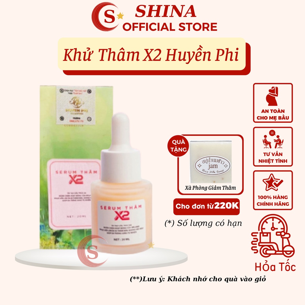 Thâm Nách X2 Huyền Phi Chính Hãng Serum Khử Thâm Nách Giảm Mờ Thâm Đầu Gối Mụn Vùng Kín Bikini Bẹn Nhũ Hoa-Huyền Phi