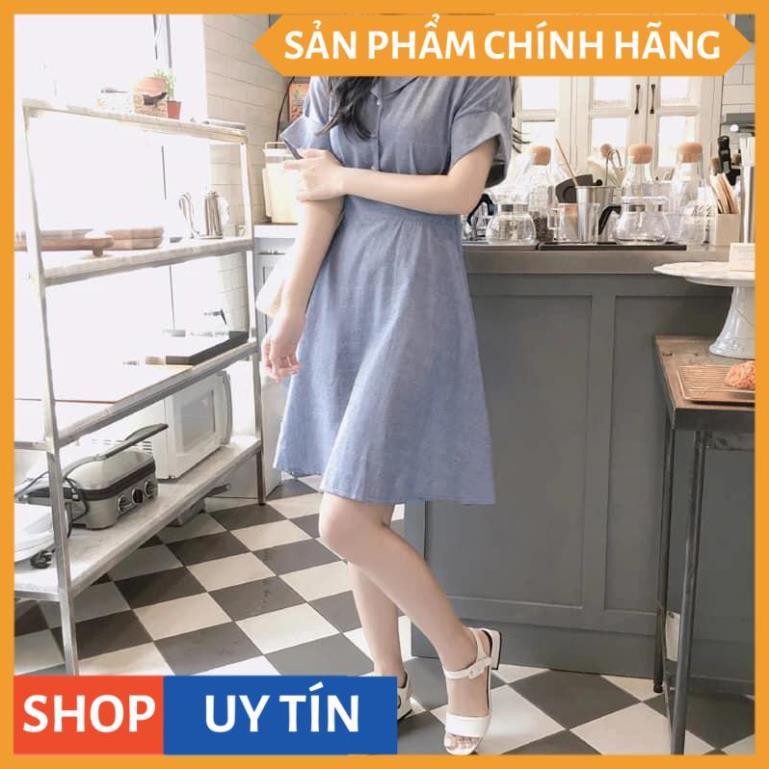 Đầm xoè cổ vest tay ngắn,thiết kế kiểu cổ điển quốc dân dễ thương, xinh đẹp tại Thời Trang VADA (Đ256)