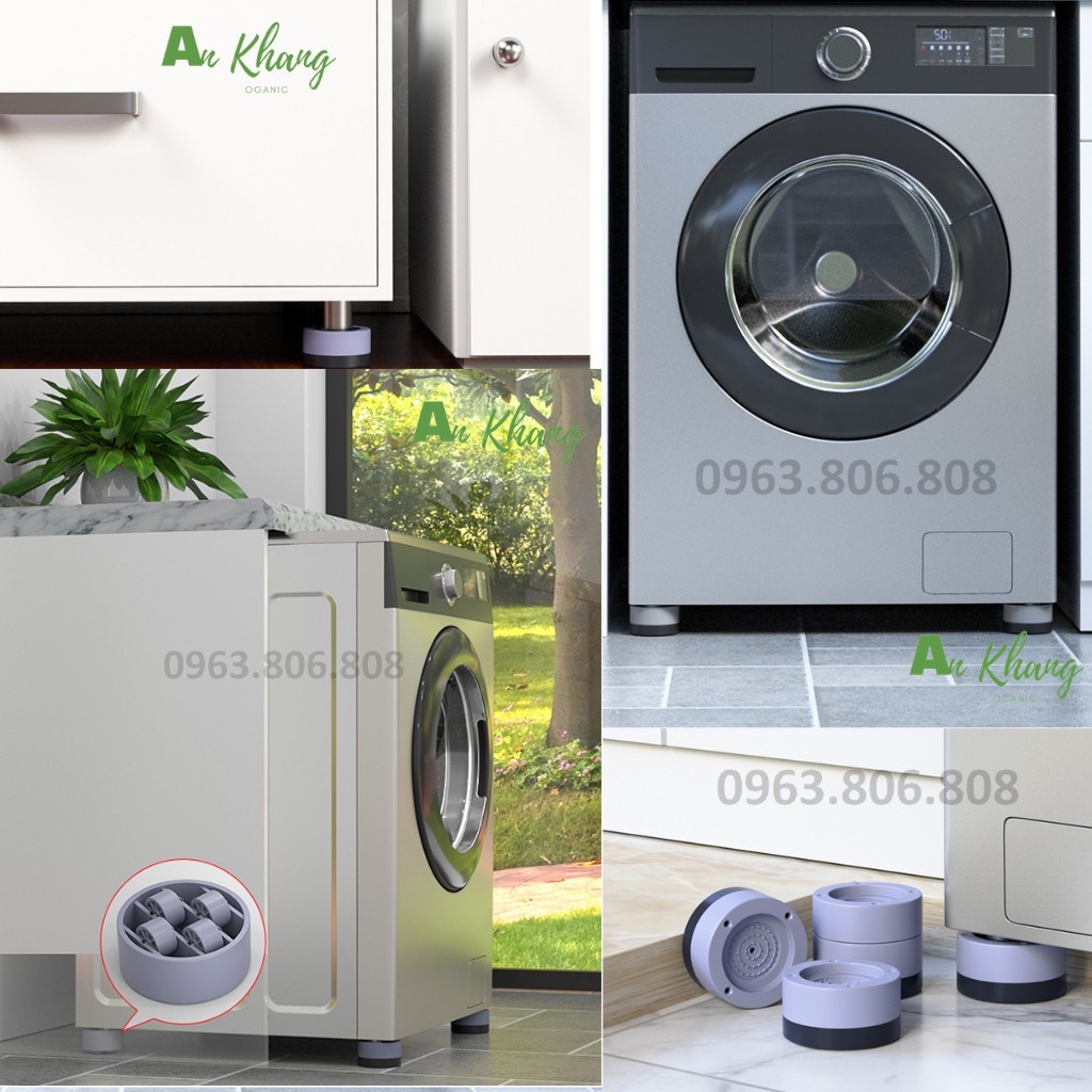 Bộ 4 chân Chống rung chân đỡ đa năng, chống rung máy giặt kiểu mới.