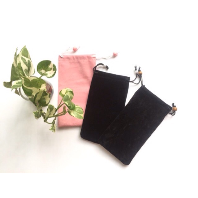 Túi vải nhung 9*17cm dây rút đựng bài Tarot, nữ trang mỹ phẩm