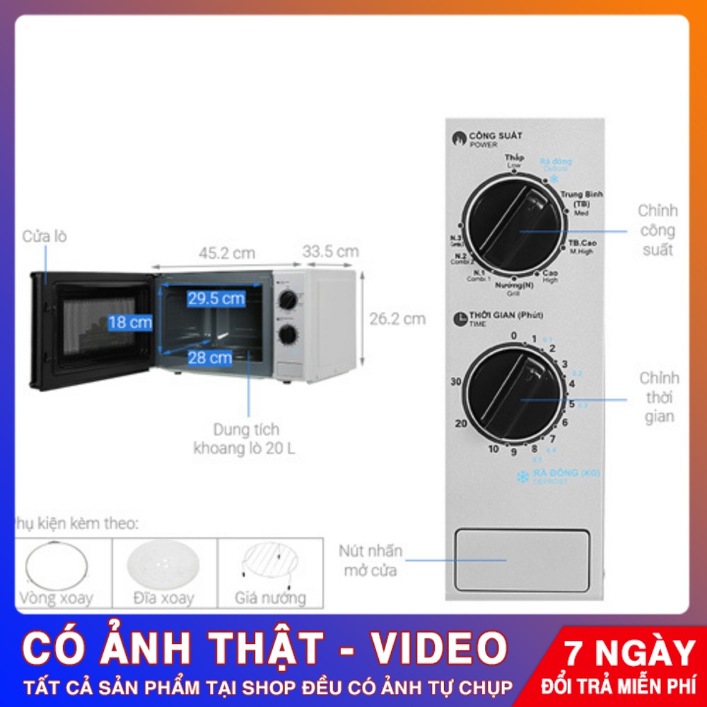 Lò Vi Sóng Sharp Có Nướng R-G225VN-SM 1000W – Chính Hãng Phân Phối – Bảo Hành 12 Tháng