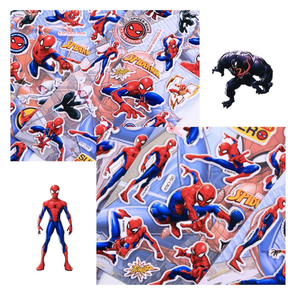 Sticker 3D chống thấm NGƯỜI NHỆN SPIDERMAN SIÊU ANH HÙNG dán cho bé đồ chơi dán giải trí