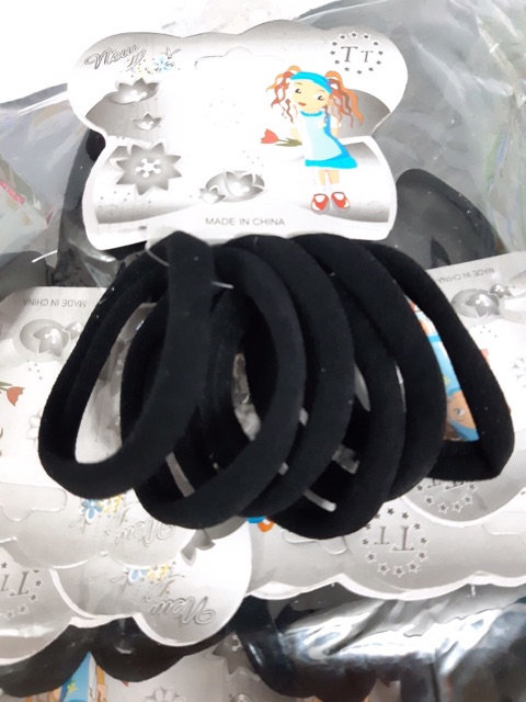 6 dây cột tóc loại to màu đen cho phái đẹp, phụ nữ