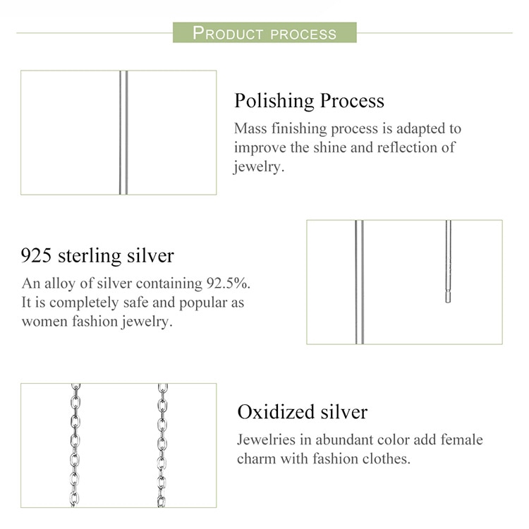 Khuyên Tai Dáng Dài Bamoer Kiểu Dáng Đơn Giản Độc Đáo