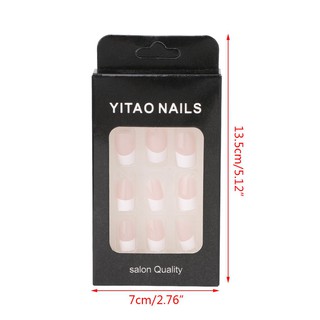 Bộ 24 móng tay giả phong cách Pháp cho nữ
