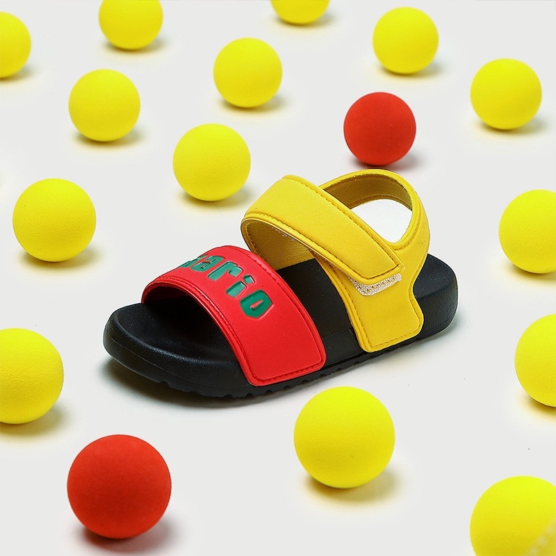 Sandal quai dán Chữ Mario mẫu mới 2022 cho bé trai bé gái 2-10 tuổi