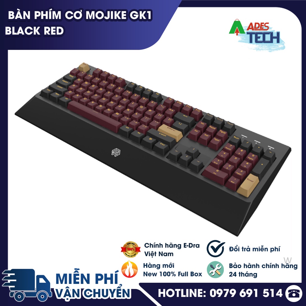 Bàn phím cơ Mojike GK1 Black Red  | Bảo hành 12 tháng