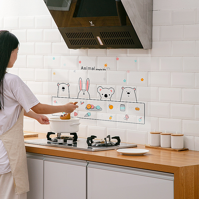 Giấy dán tường bếp chống dầu hình động vật ngộ nghĩnh