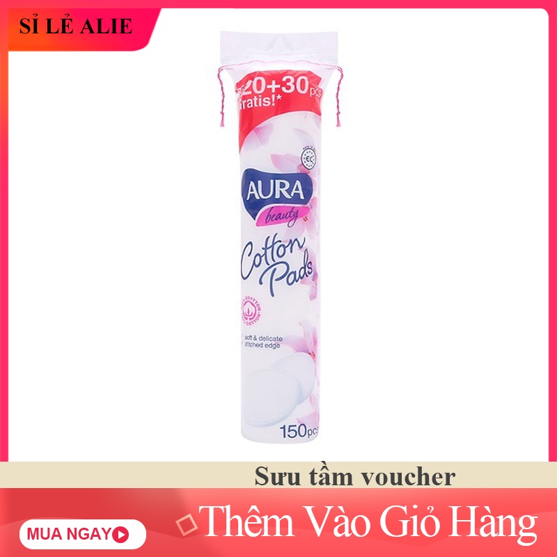 Bông tẩy trang aura 150 miếng