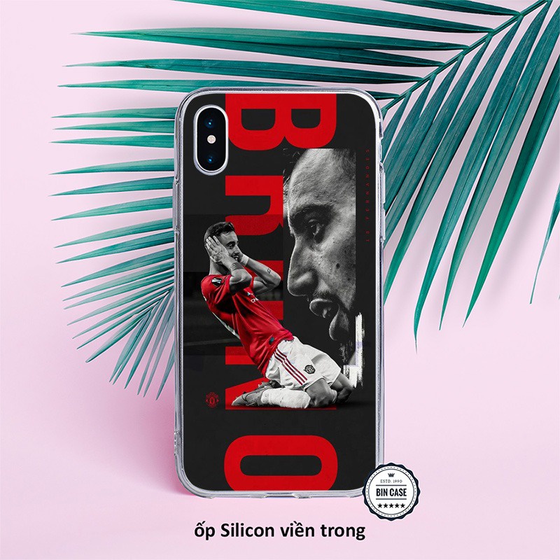 ⚽Ốp Lưng In Hình Bruno Fernandes ⚽Ốp iPhone Nhám Màu Đen iphone 13 12 11 Pro Max 6s 6 7 8 Plus X Xr Xs Max BONGDA020