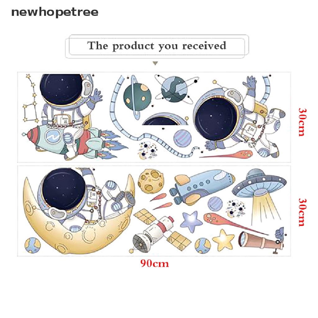 newhopetree Removable Cartoon Space Astronaut Wall Stickers for Kids room Nursery Wall Decor OIK