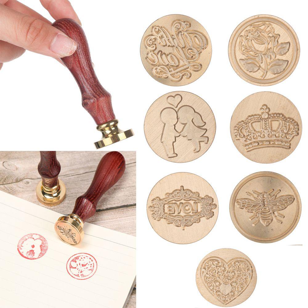 PINEVN Con Dấu Gỗ In Hình Vương Miện Cổ Điển