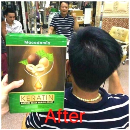 Nhuộm đen, Nhuộm nâu MACADAMIA KERATIN 500MLX2 Không dính da đầu, Phủ bạc tóc nhanh và tiết kiệm CT20