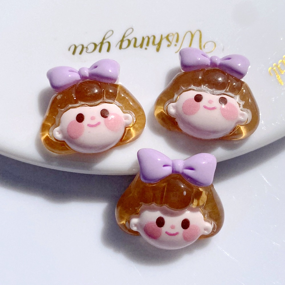 Set 10 Nơ Nhựa Dễ Thương Dùng Để Trang Trí Ốp Điện Thoại/ Dây Buộc Tóc DIY