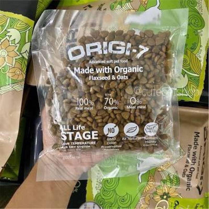 (Combo 4 gói x 200gr) - Hạt mềm hữu cơ Origi-7 cho chó (Mix vị tuỳ ý: Thịt bò/Cá hồi/Thịt cừu/Thịt vịt)