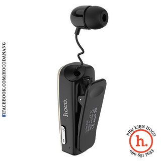 TAI NGHE BLUETOOTH 1 BÊN V5.0 KẸP ÁO CÓ MIC HOCO E38 - MÀU ĐEN/ TRẮNG [PHỤ KIỆN HOCO]