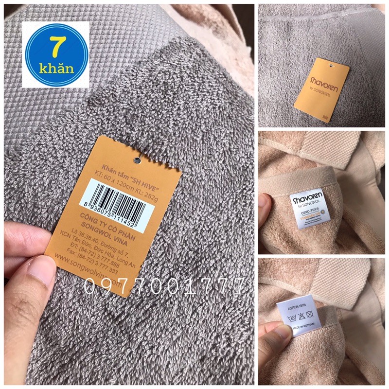Khăn tắm Songwol 100% cotton cao cấp - Nhiều màu - SH HIVE