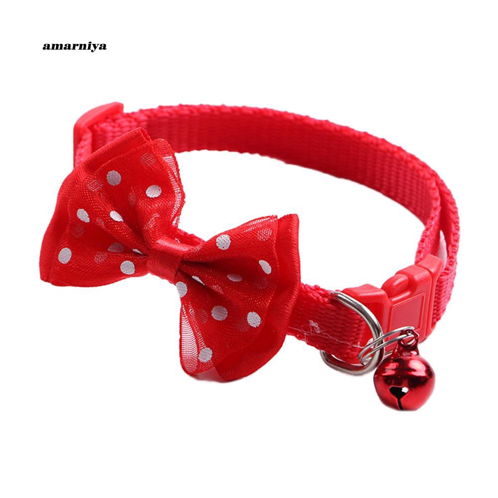 Vòng cổ nơ chấm bi có chuông cho thú cưng