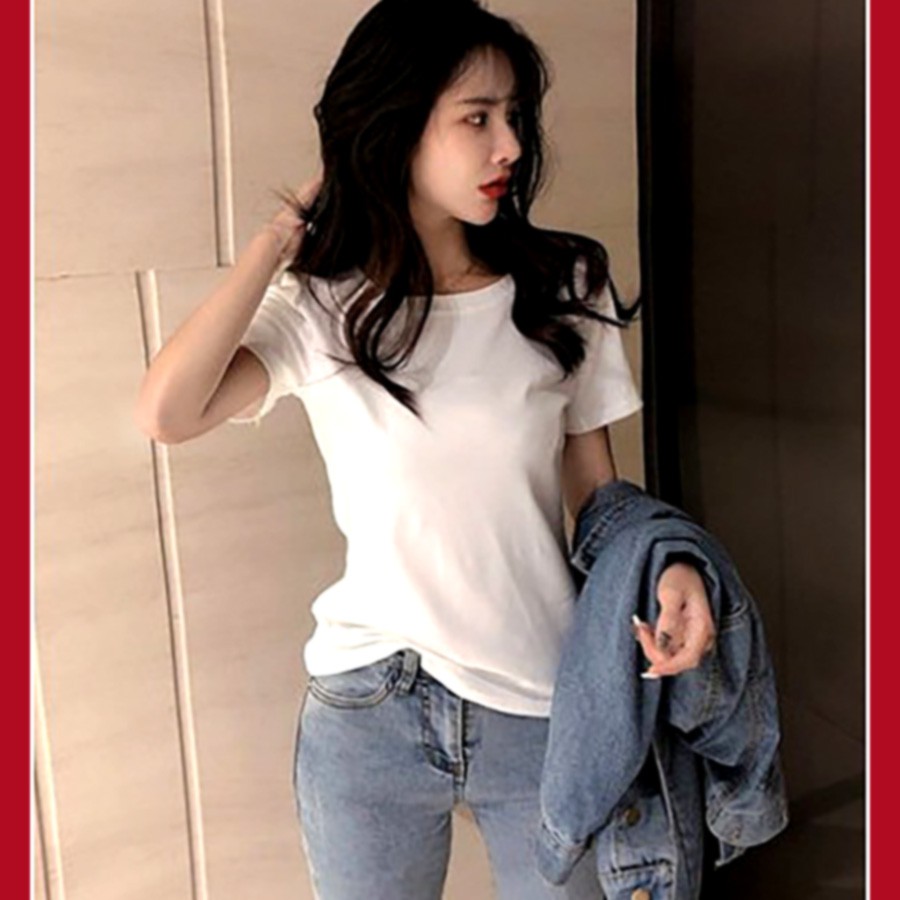 ÁO THUN TRƠN NỮ - Màu Trắng 100% Cotton - Hàng đẹp xuất. Bán Sỉ từ 5c | BigBuy360 - bigbuy360.vn