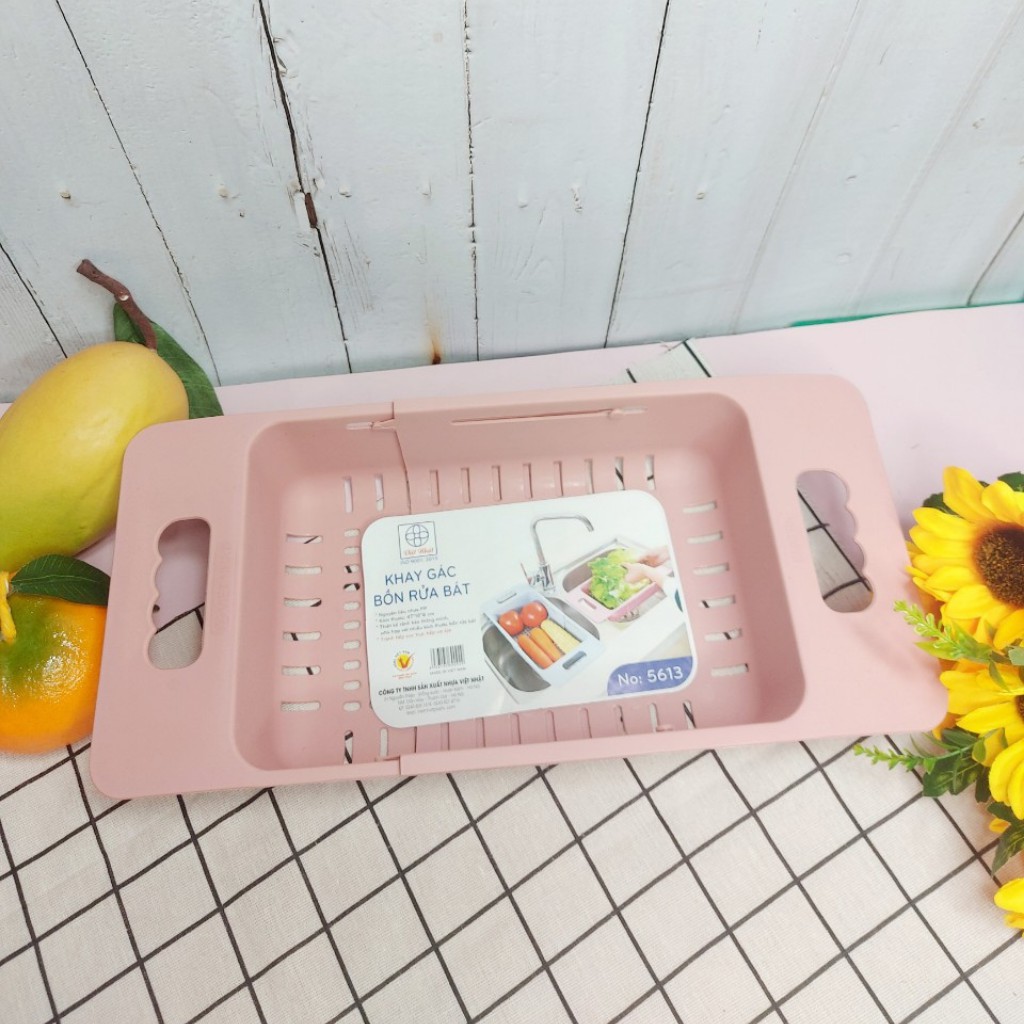 Rổ thoát nước gác bồn rửa chén thông minh đa năng đồ dùng nhà bếp