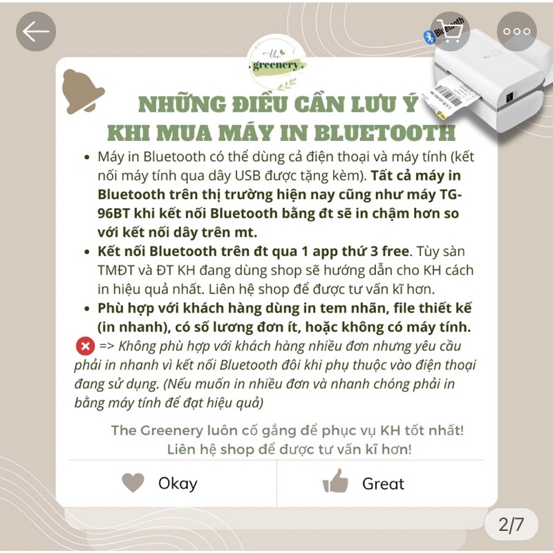 Máy in nhiệt TG-96BT  Kết nối Bluetooth In Đơn đặt hàng qua Điện thoại